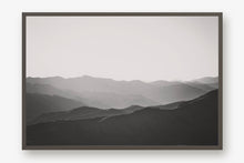 Load image into Gallery viewer, MOUNTAINS LAYERED AT SUNSET POINT IN BLACK & WHITE