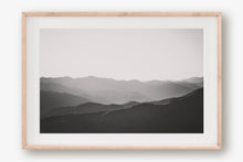 Load image into Gallery viewer, MOUNTAINS LAYERED AT SUNSET POINT IN BLACK & WHITE