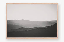 Load image into Gallery viewer, MOUNTAINS LAYERED AT SUNSET POINT IN BLACK & WHITE