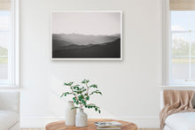 Load image into Gallery viewer, MOUNTAINS LAYERED AT SUNSET POINT IN BLACK & WHITE