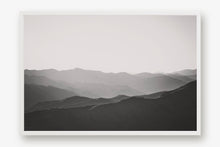 Load image into Gallery viewer, MOUNTAINS LAYERED AT SUNSET POINT IN BLACK & WHITE