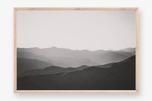 Load image into Gallery viewer, MOUNTAINS LAYERED AT SUNSET POINT IN BLACK &amp; WHITE
